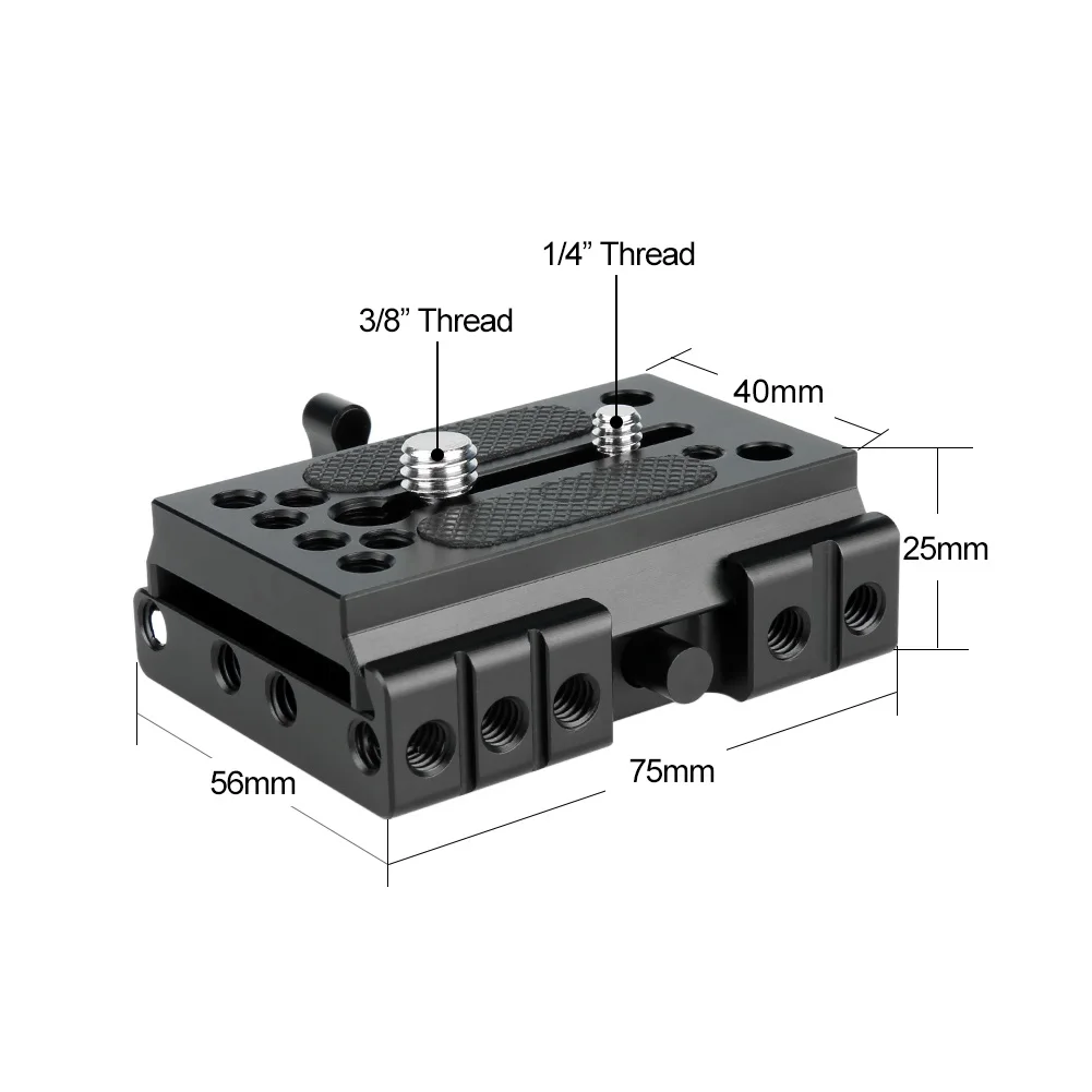 NICEYRIG Camera Baseplate Quick Release Plate for Manfrotto 577 501 504 701 Tripod 15mm Shoulder