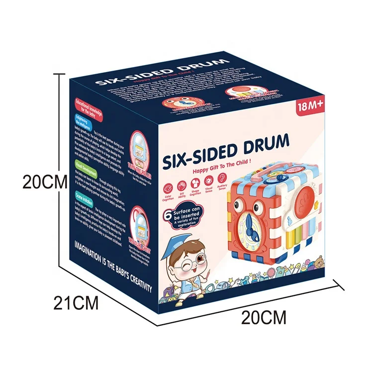 Creation study multifunction six sided drum toys kids education