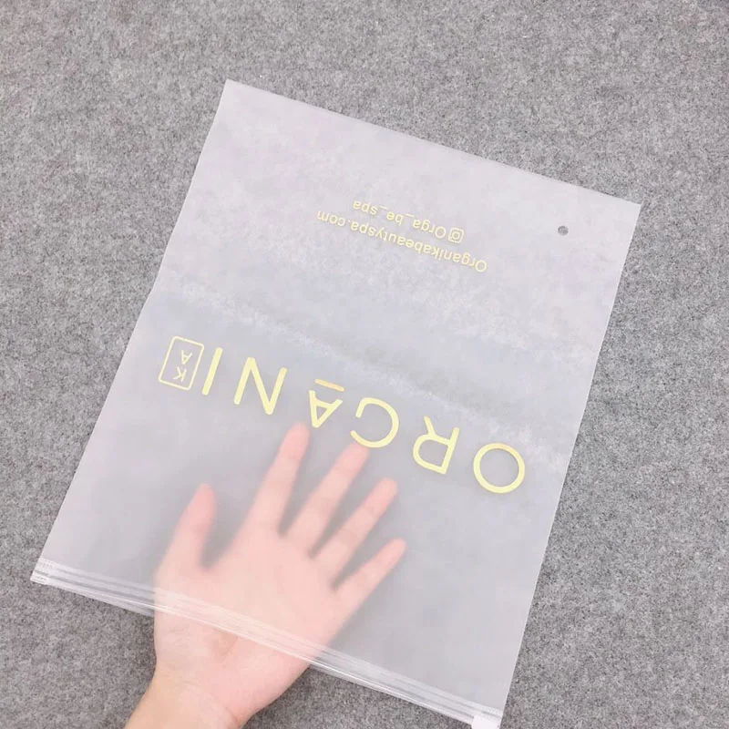 Translucent Clear Zip Lock Plastic Bags Custom Logo Frosted Poly Zipper Bags For Clothes Shirt Packaging frosted slider bags