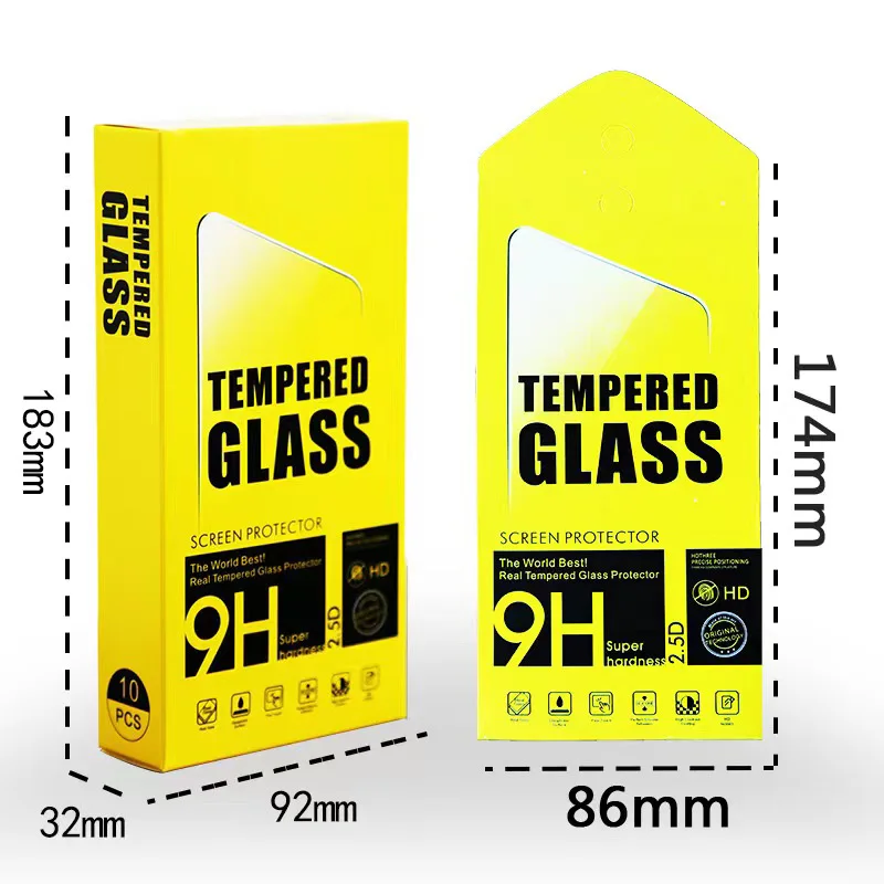 Wholesale printed mobile smart cell phone tempered glass screen protector packing envelope packaging boxes
