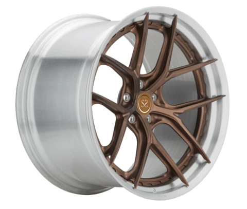 Polished barrel and bronze brushed discs 2 piece aluminum alloy forged wheels  for GTR