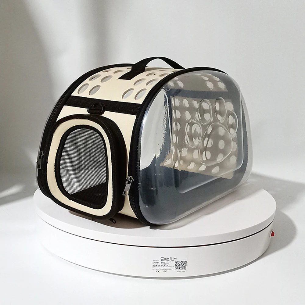 Wholesale large capacity crossbody pet bag Breathable portable pet bag Cat backpack folding transparent cat bag
