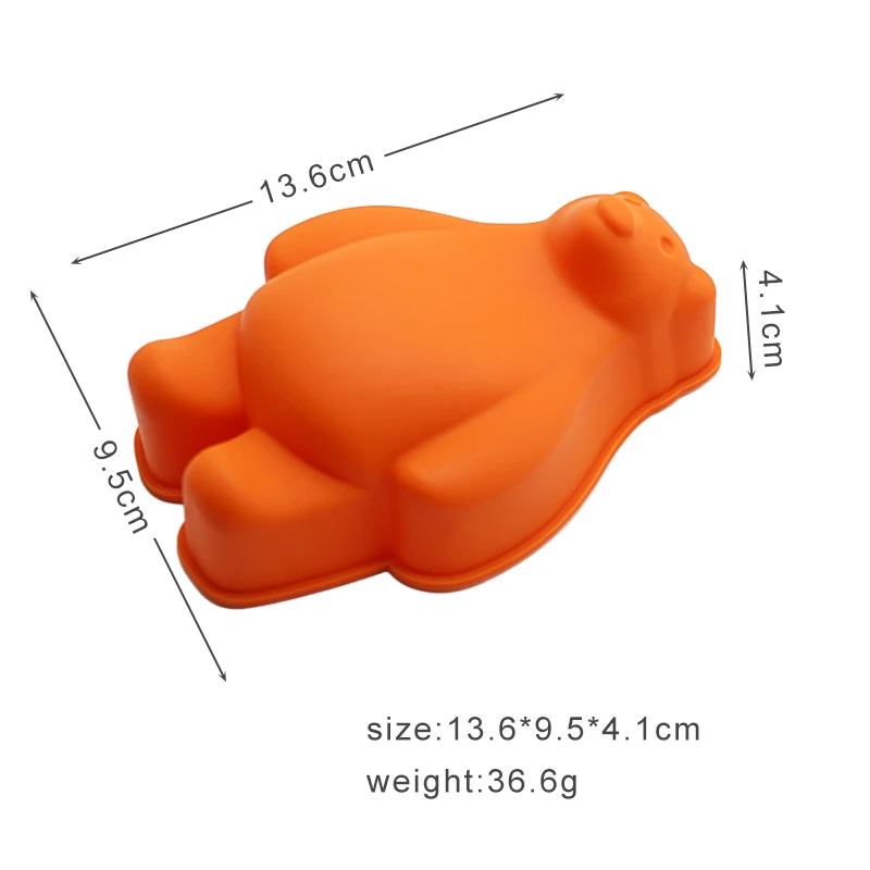 Eco Friendly Heat Resistant Non-stick Baking Supplies Bear Shape Silicone Chocolate Cake Mold