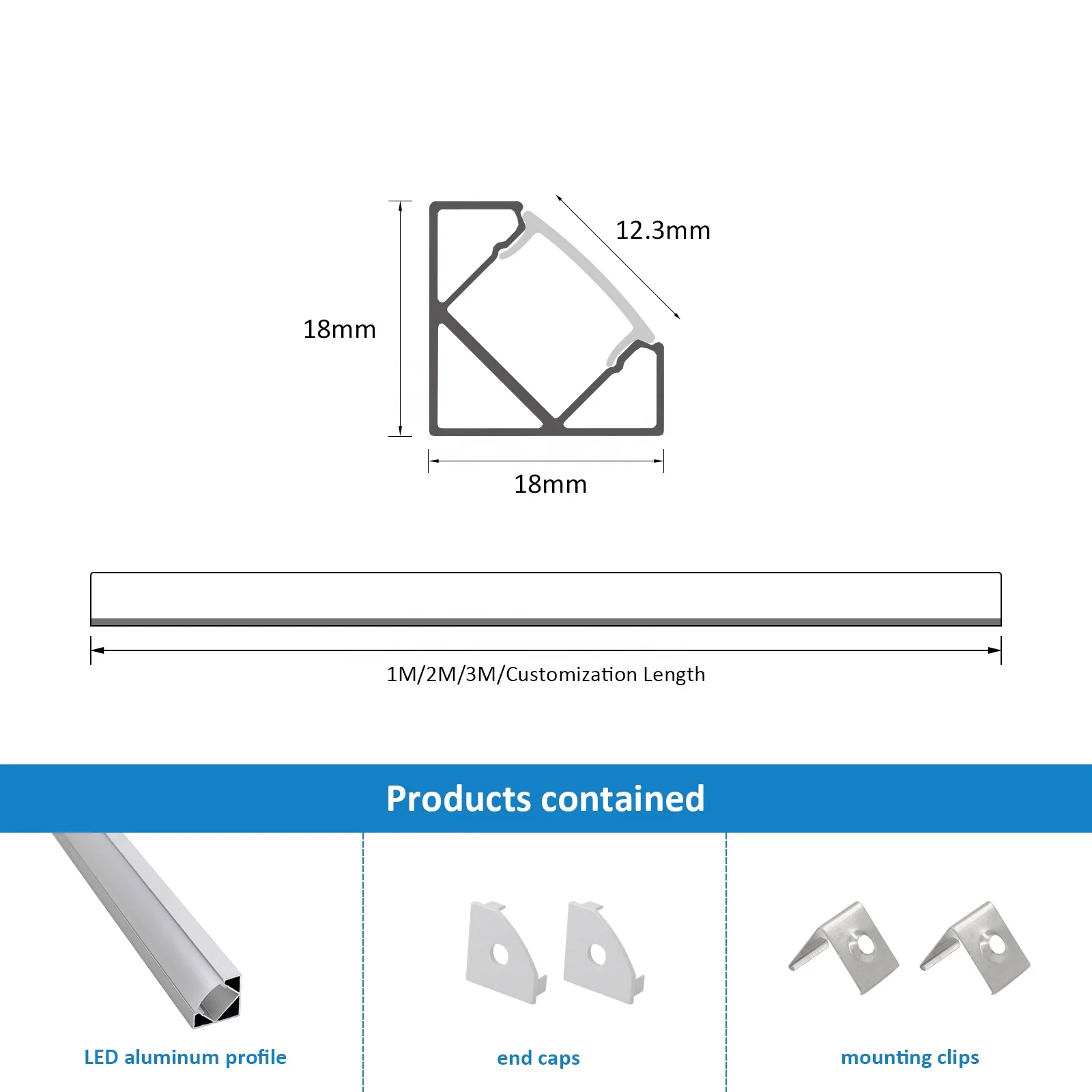 Aluminum Profiles Led Black 006D Cabinet 18*18mm Aluminum Extrusion Profile With Anodize Surface
