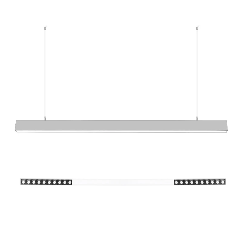 2021 aluminum housing dimming 58w 4ft led tube light 6500K ceiling mount low profile  linkable led linear batten office usage