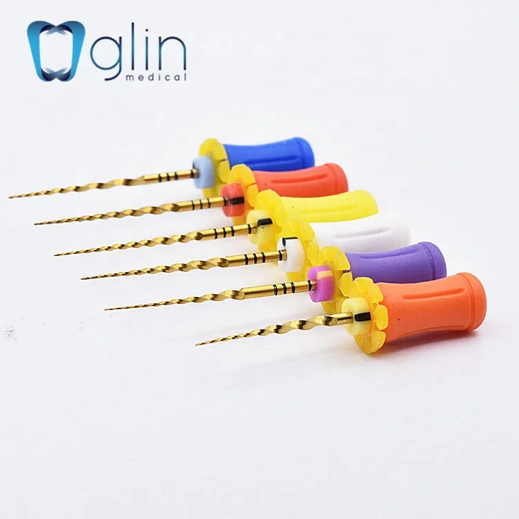 Облицовочная медицинская Золотая активация тепла стоматологические вращающиеся файлы гибкая эффективная резка с нанопокрытием