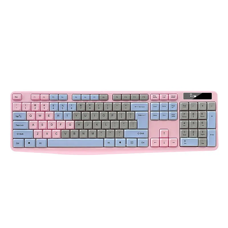 New Private Design 2.4g Wireless Standard Keyboard Full Size Customized Computer Ergonomic Office Keyboard KW-107S