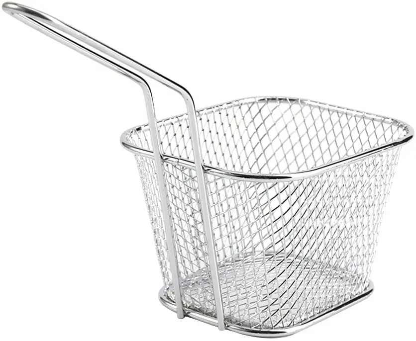 Amazon Hot selling Mini Chip Fries Basket French Fries Holder Food strainer Presentation Mesh Basket for Chips, Fries, Shrimps,
