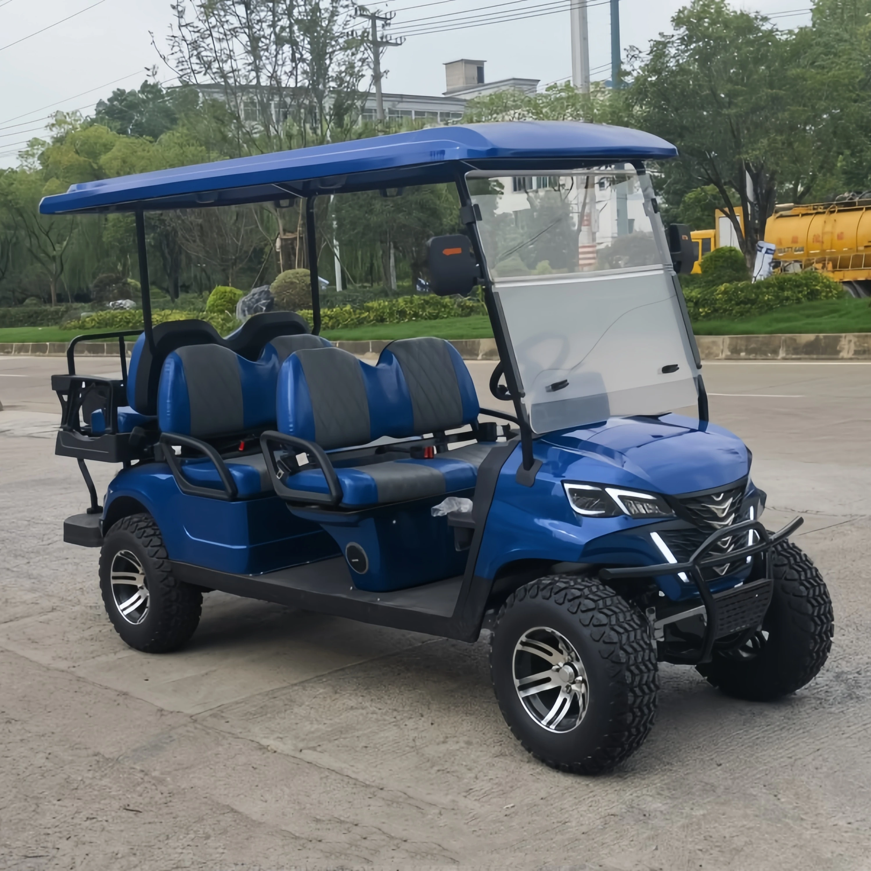4 Seater Folding 72v Lithium Battery Electric Golf Cart Rough Terrain 2+2 Seats Off Road Golf Cart