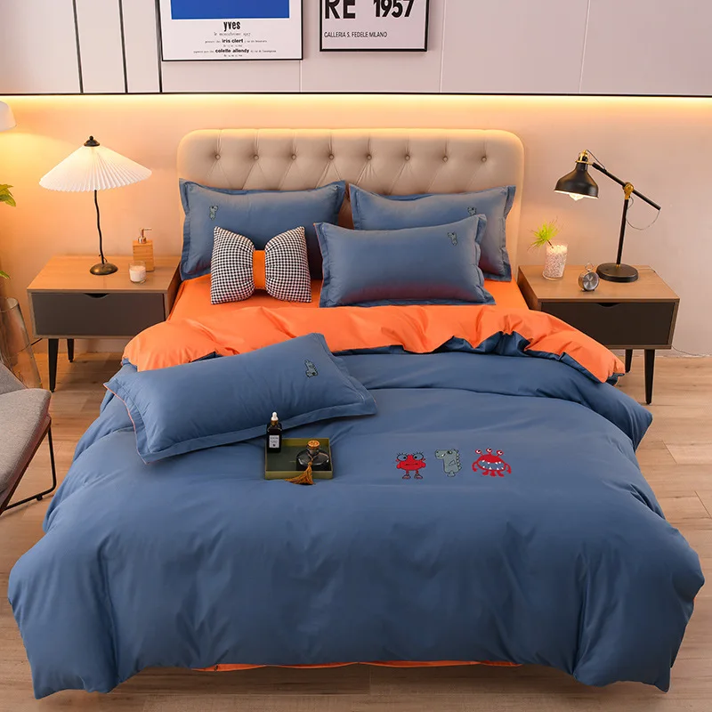 Home Textile White French Lace Fabric Bedding Set for Adults