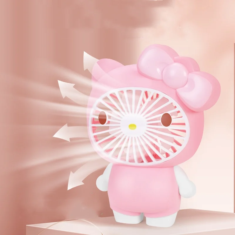 Sanriio Cinnamoroll Kuromi My melody Cartoon Portable Handheld Personal USB Rechargeable Fan 3 Speed Wind table Cute Design
