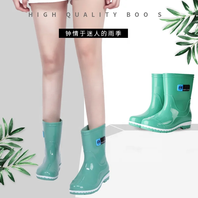 
Rubber Fashion Working Waterproof Pvc Short Ankle Girl Glitter for Women Ladies Cheap Rain Boots 