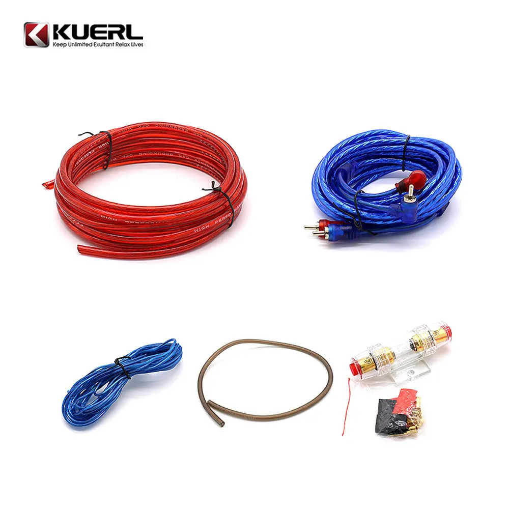 Factory supply 1200w car amplifier wiring Kits 10GA speaker cable for car subwoofer