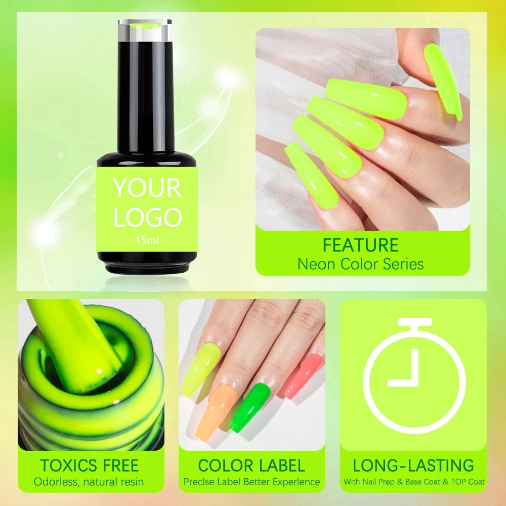 Nail supplies salon wholesale  neon color nails gel neon gel paint Led uv nail neon gel polish