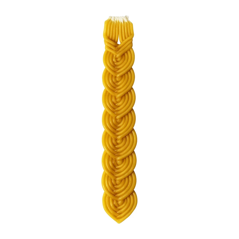 Braided Beeswax Havdalah Candle - Pure Bees Wax Shabbat Candle - Shabbat Judaica Gift - Flat Braid