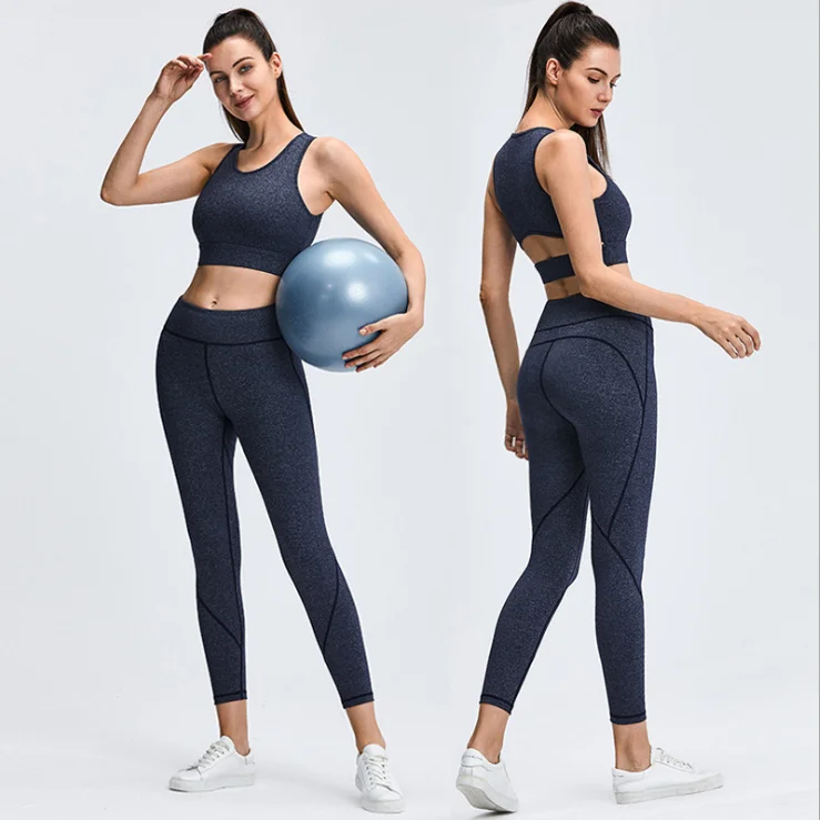 
Женский комплект для йоги из 2 предметов спортивный бюстгальтер для тренировок с высокой талией шорты Леггинсы наряд спортивный костюм 
