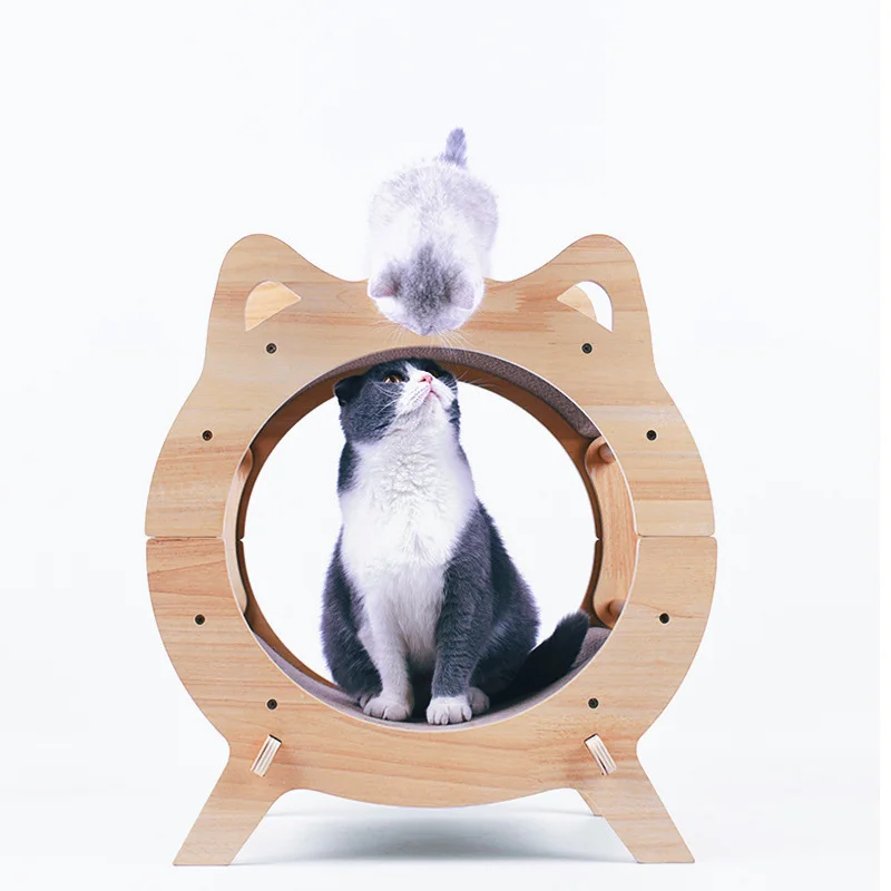 Pet Factory Cat Tree House Paper Cardboard Cat Scratcher Cave Wooden Cat House