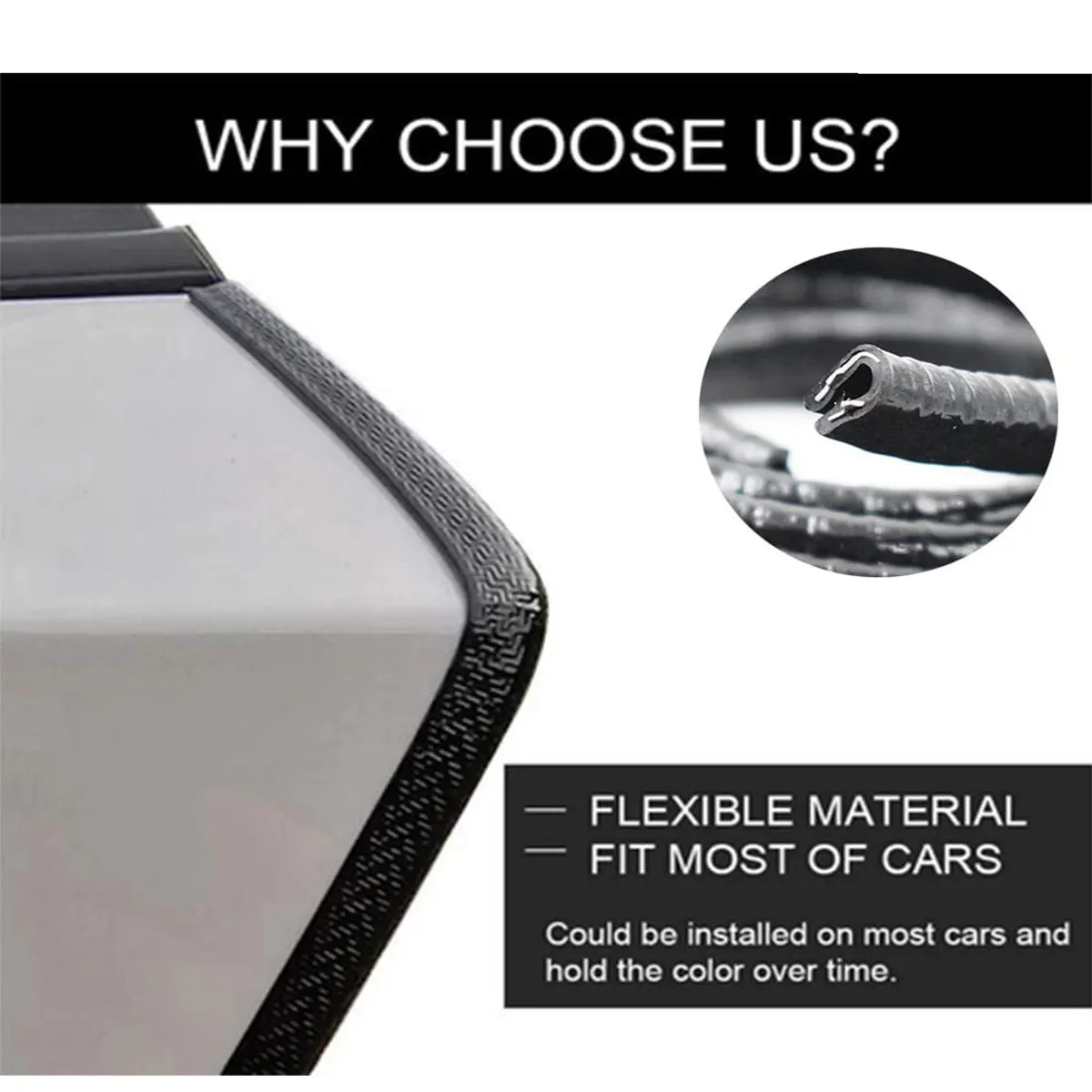 Automotive car door frame rubber seal trim strips anti-collision car door corner pvc u shape seal strip