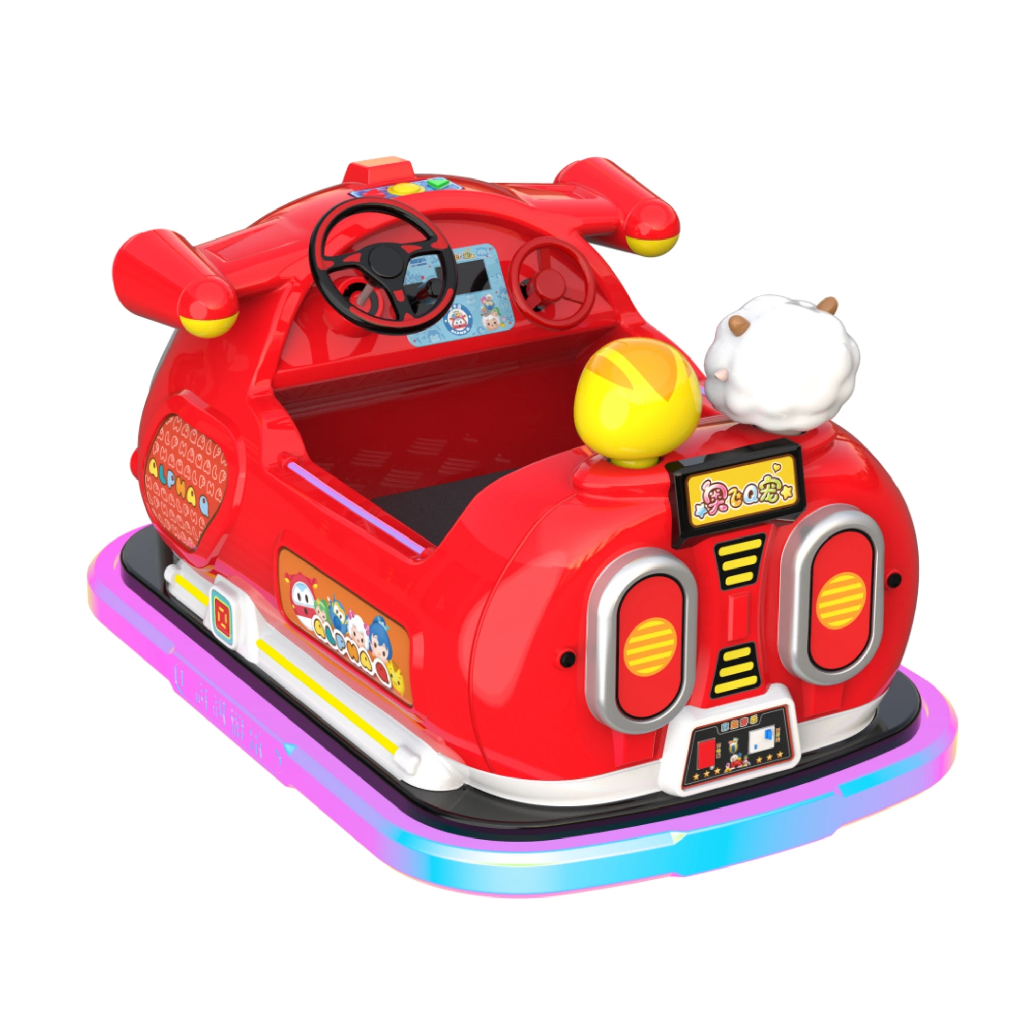 High Quality Fiberglass Kids Bumper Cars With Shining LED Light Electric Car Battery Ride On For Sales
