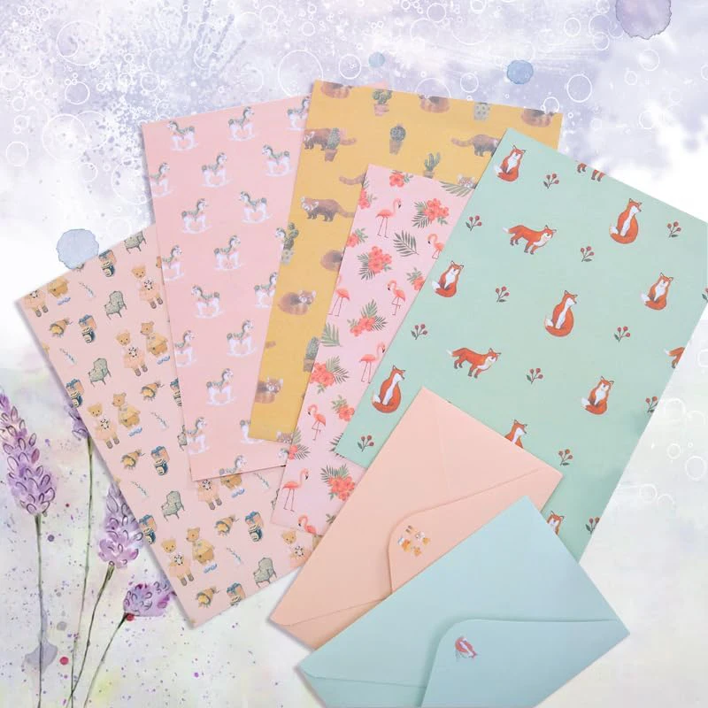 Custom Lovely Small Writing Stationery Paper Love Letter Envelope Set for Gifts