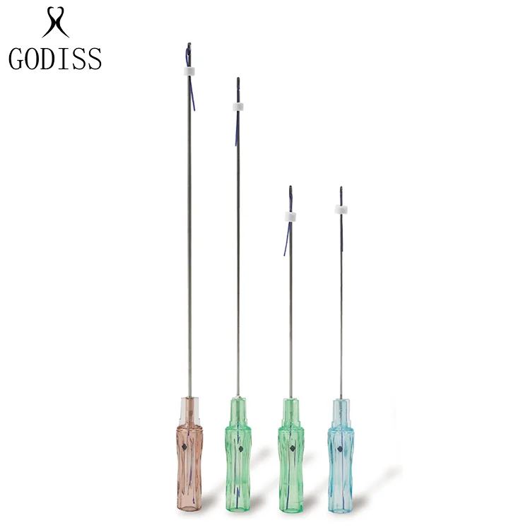 GODISS Hot selling high quality aseptic threads pdo 30g pdo material lifting face mono thread 29g 3 gold plated pdo threads