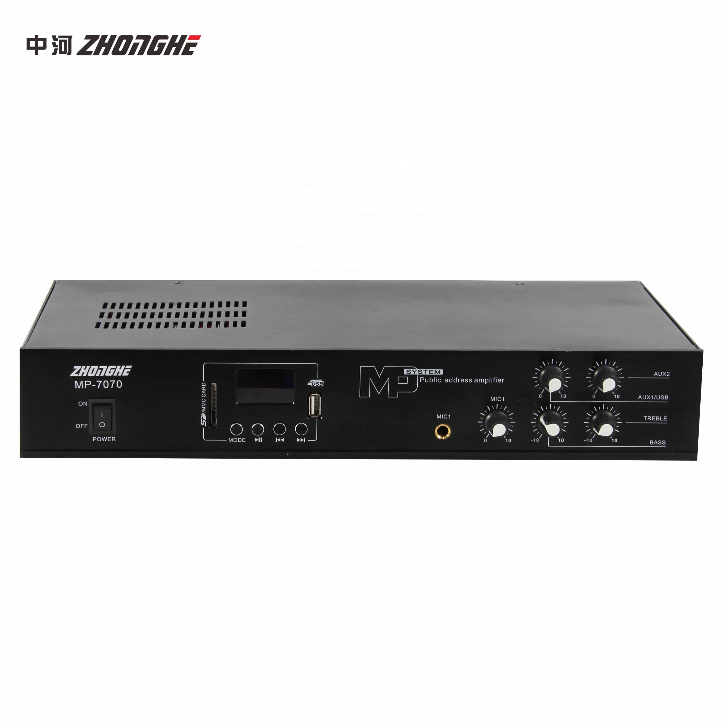 Professional Public Address System Pre Amplifier MP-7070 with USB Port 100v pa amplifier