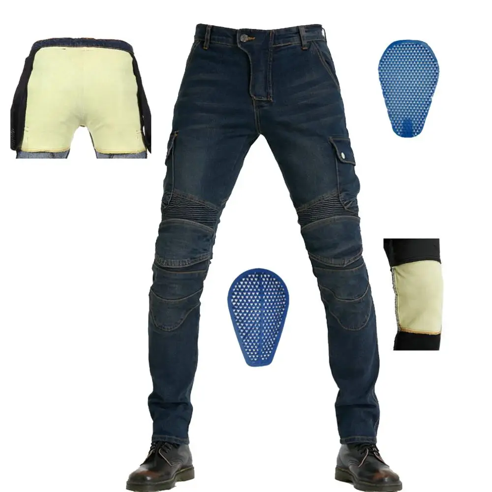 
Biker Jeans Men Women Motorcycle Motorbike Riding Protective Pants Reinforced With Aramid Protection Lining Honeycomb Silica Pad 
