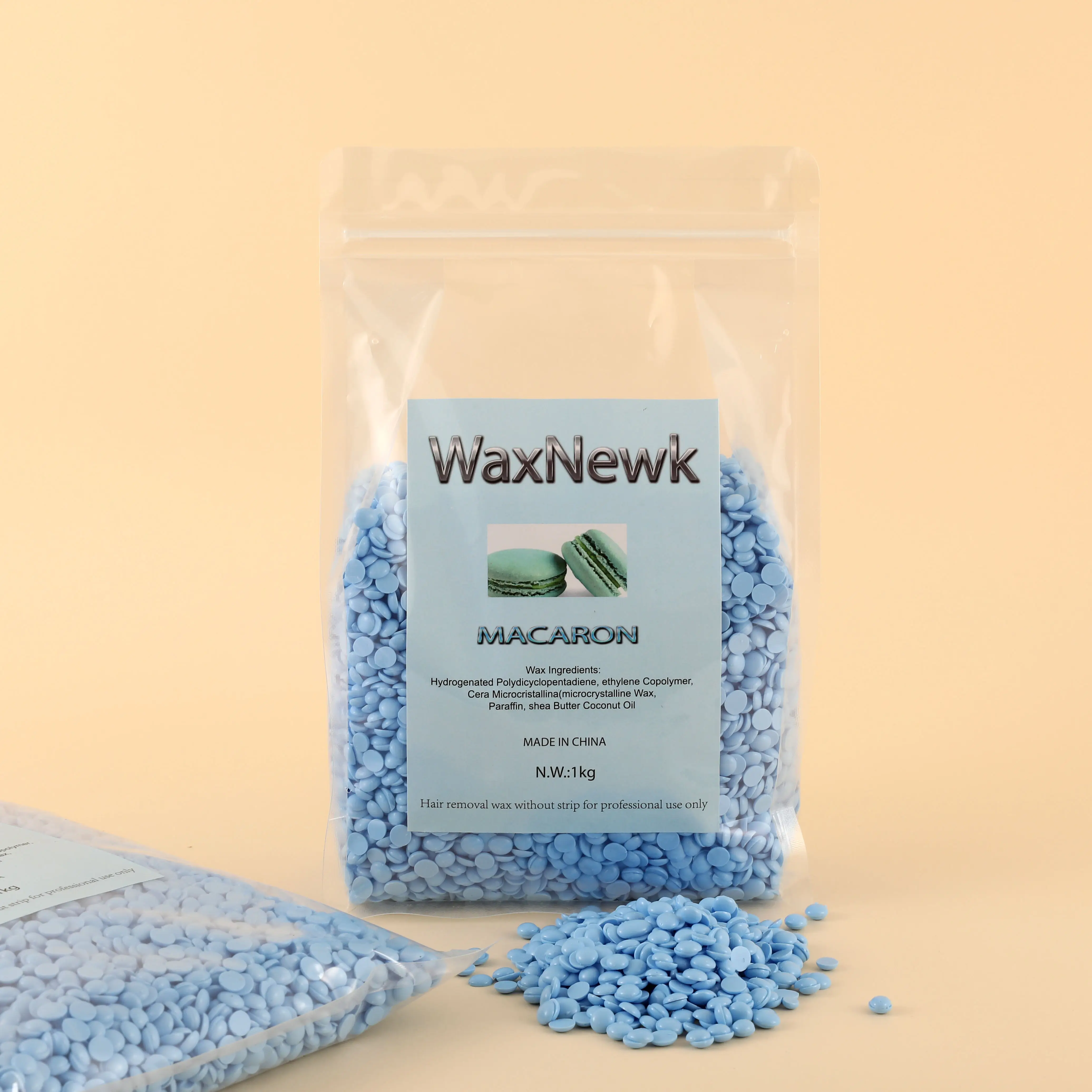 WaxNewK 1 кг Макарон синего цвета гипоаллергенный салон красоты безболезненный твердый низкотемпературный вязкий сильный воск без канифоли