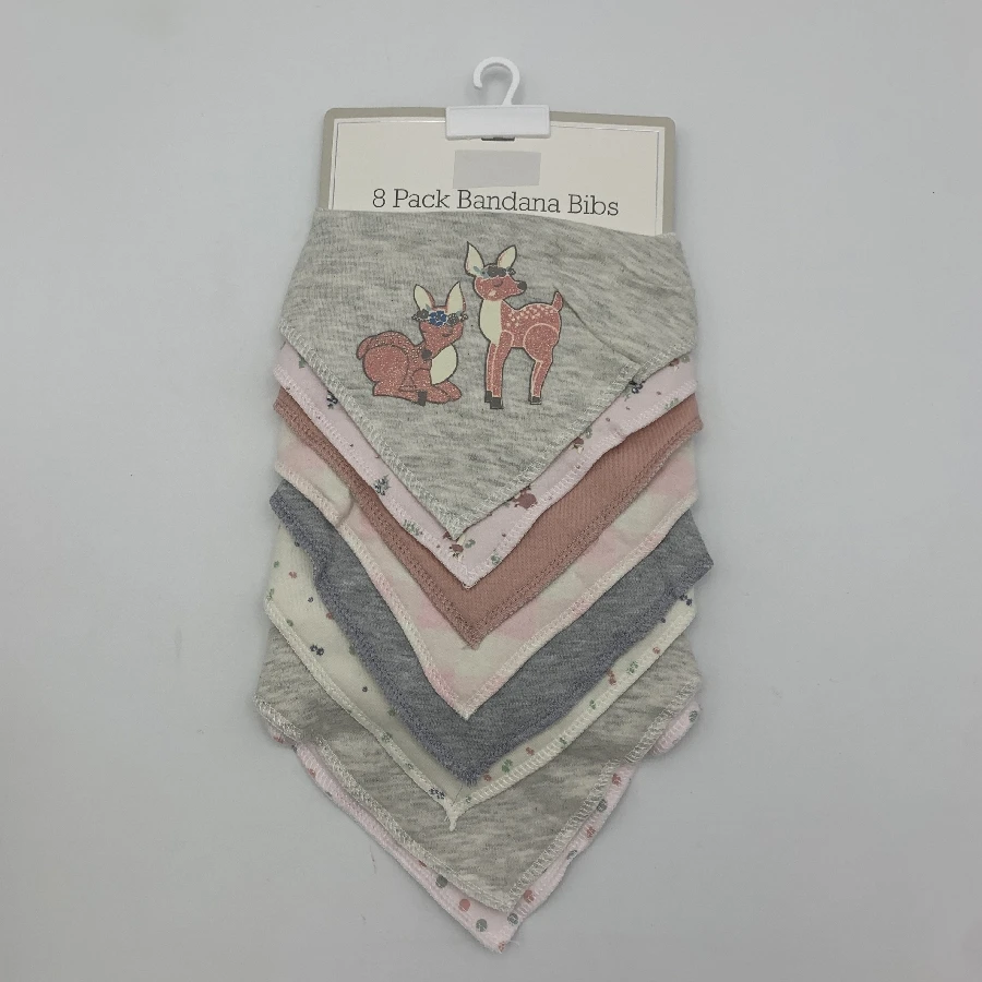 Baby Bandana Bib Soft Cotton Interlock Cute pattern Adjustable Baby Feeding Bib