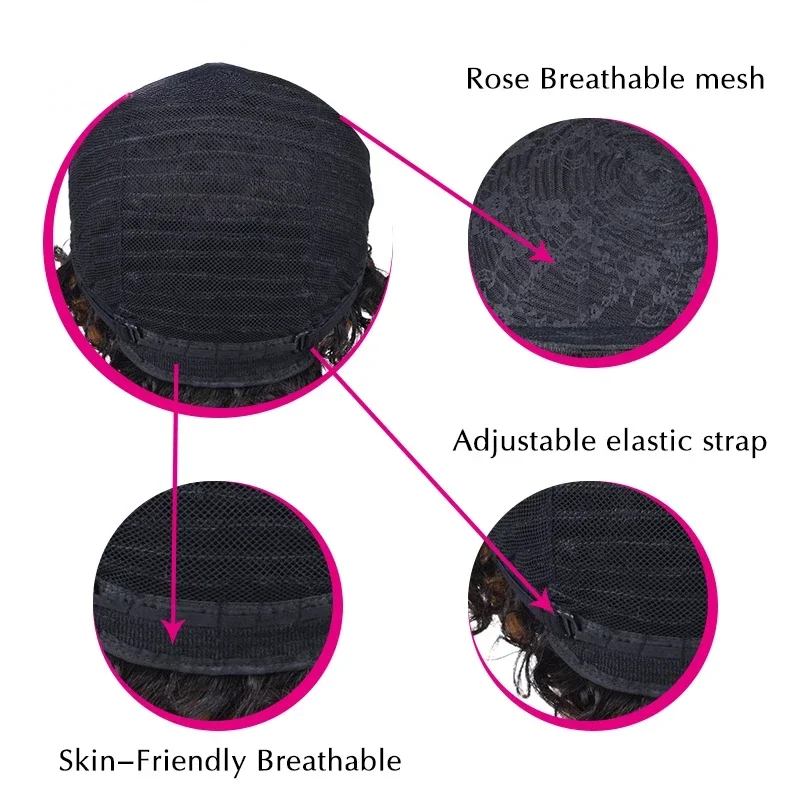 Pixie Cut Short Human Hair Wigs Remy Hair for Women Machine Made