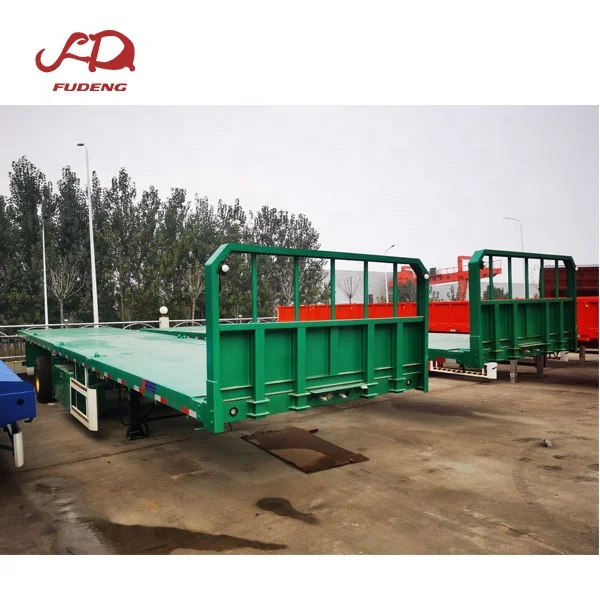 Дешевые 3 оси 40ft или 20ft трейлера контейнер полуприцеп с безбортовой платформой и полуприцеп контейнер для продажи