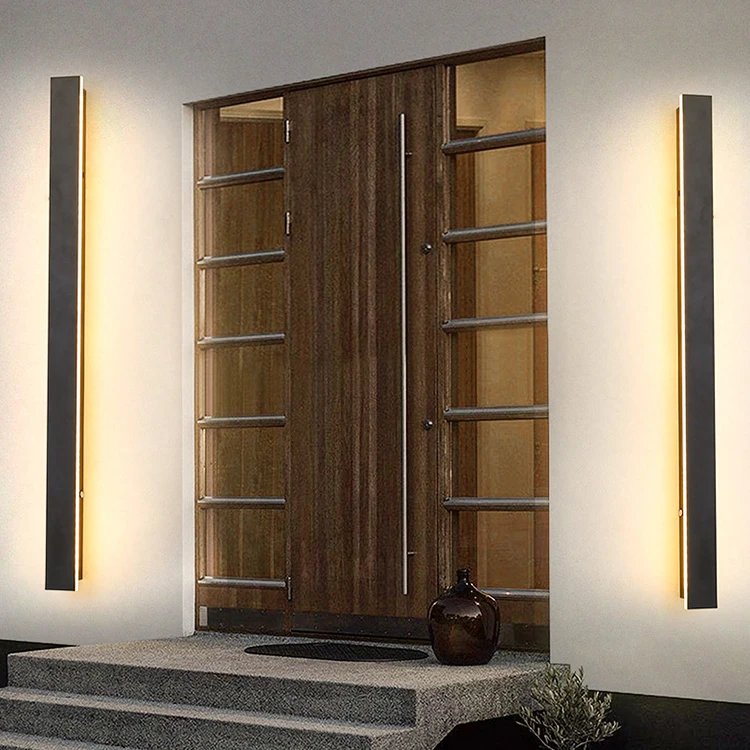 Outdoor Modern Led Wall Lamp Rectangular Black Acrylic Ip65 Rust Proof Led Wall Lamp