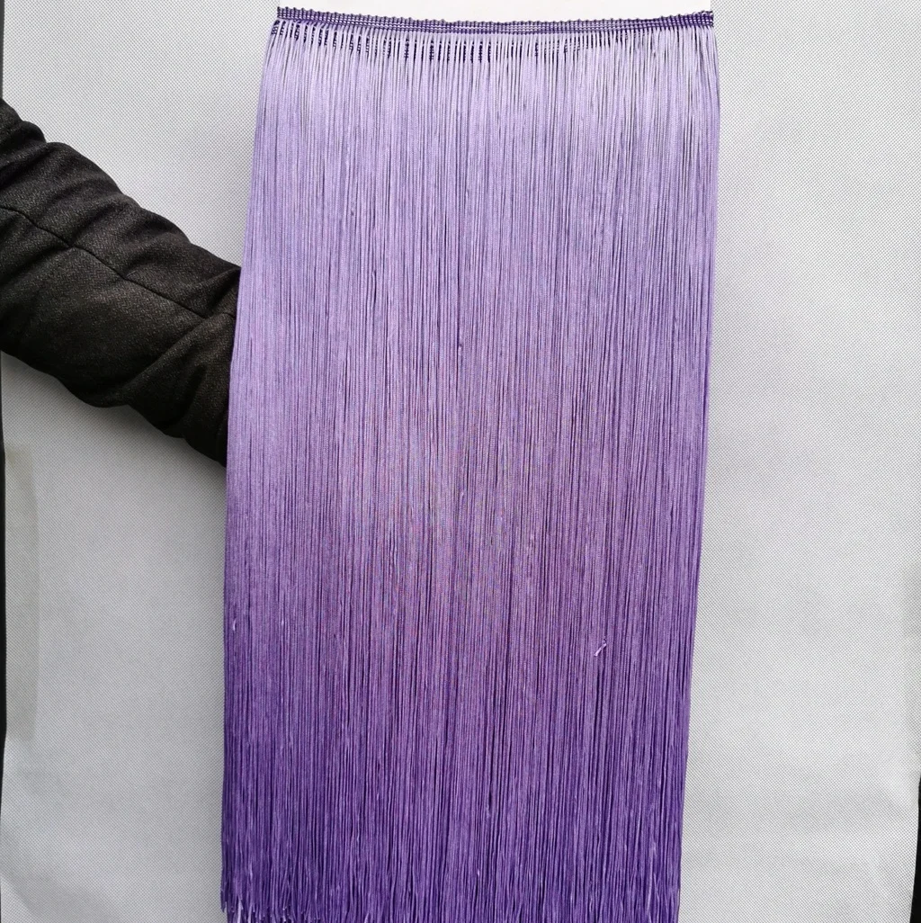Wholesale 50CM 20Inch Long Silky Polyester Fabric Fringe Tassel Trim for Fashion Dress
