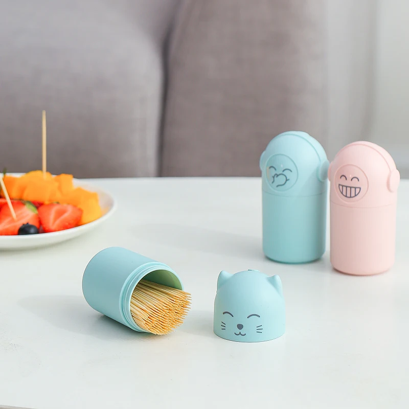 Factory Cheap Giveaway Restaurant Large Capacity Funny Creative Kitty Toothpick Dispenser Container Box Plastic Holder