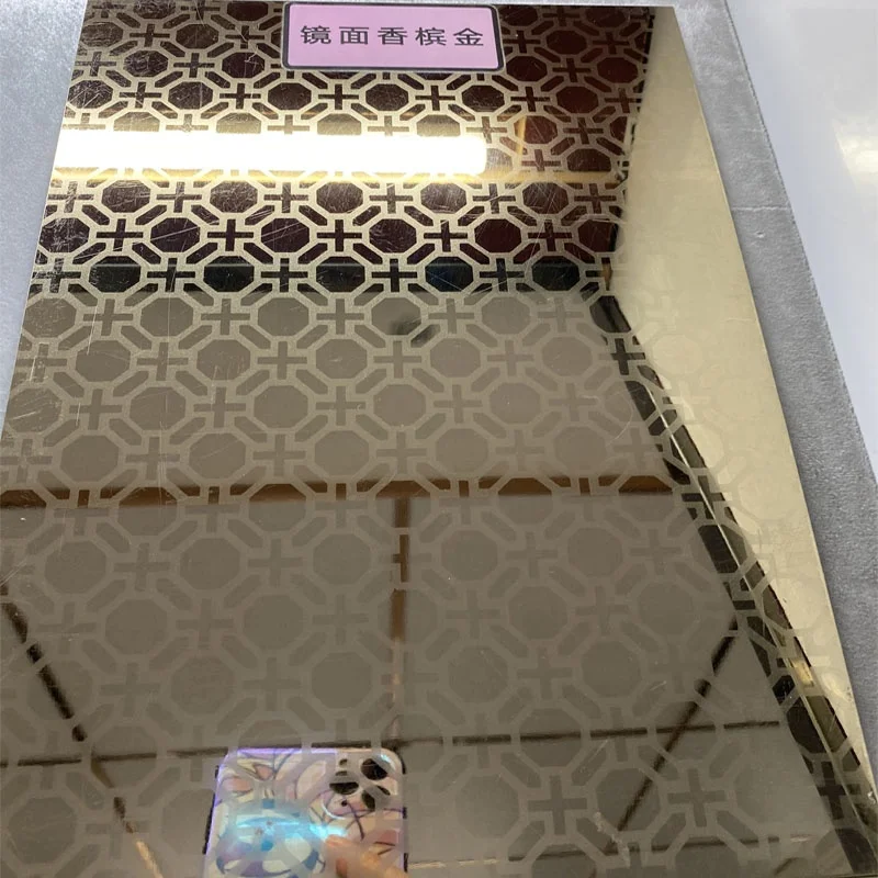 Cheap 304 Rose Gold Color Embossed Stainless Steel Plate/Sheet 8K Mirror 2mm 5mm Stainless Steel Plate Decorative Sheets