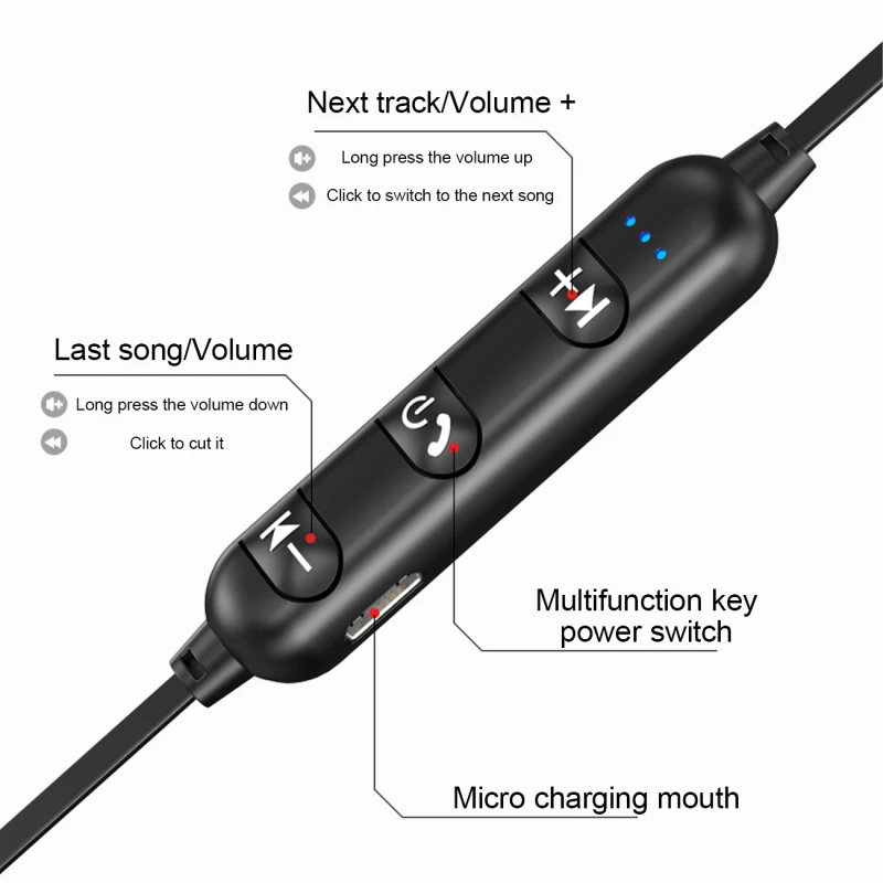 Original Lenovo ES204 Sport Headset With Neck Blue tooth Headphones TWS 5.0 Speakers Running Sport HIFI Stereo Earphone