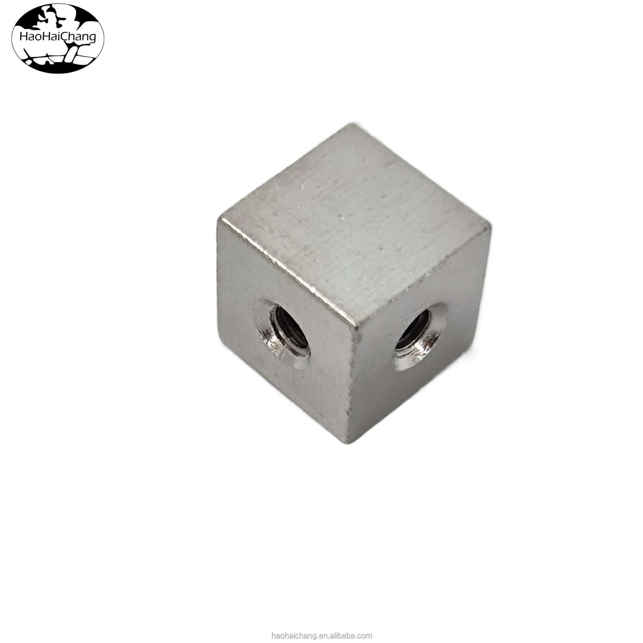 Automatic lathe processing customized non-standard connection fixed block M3 four hole cubic copper nut