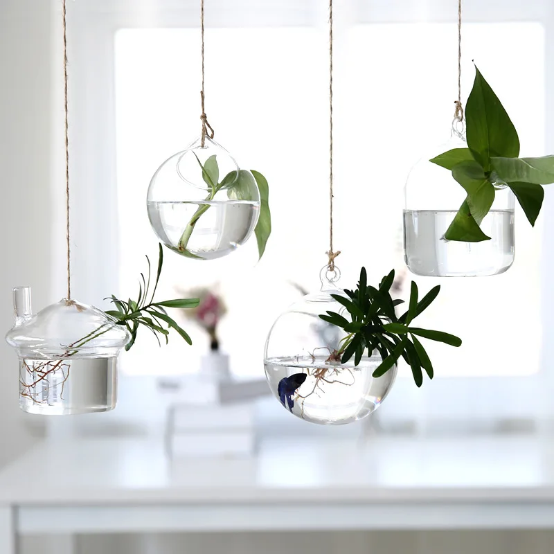 Glass Hanging Planter Air Fern Holder Terrarium Plants Hanger Vase Home Christmas Decoration Gift Idea