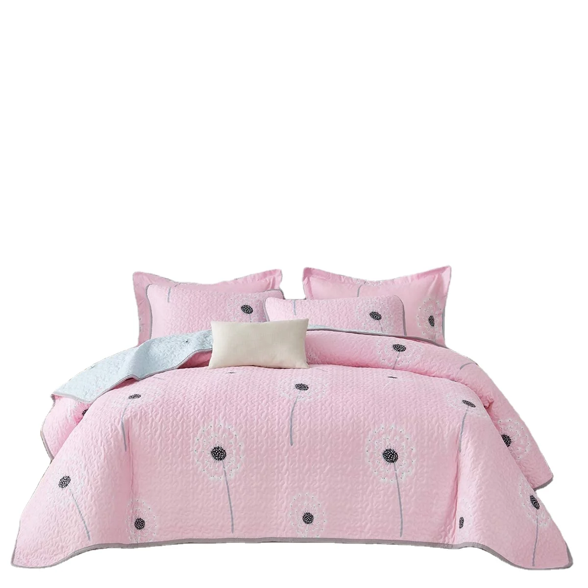 Двусторонние покрывала с цветочным принтом оптом двойной размер