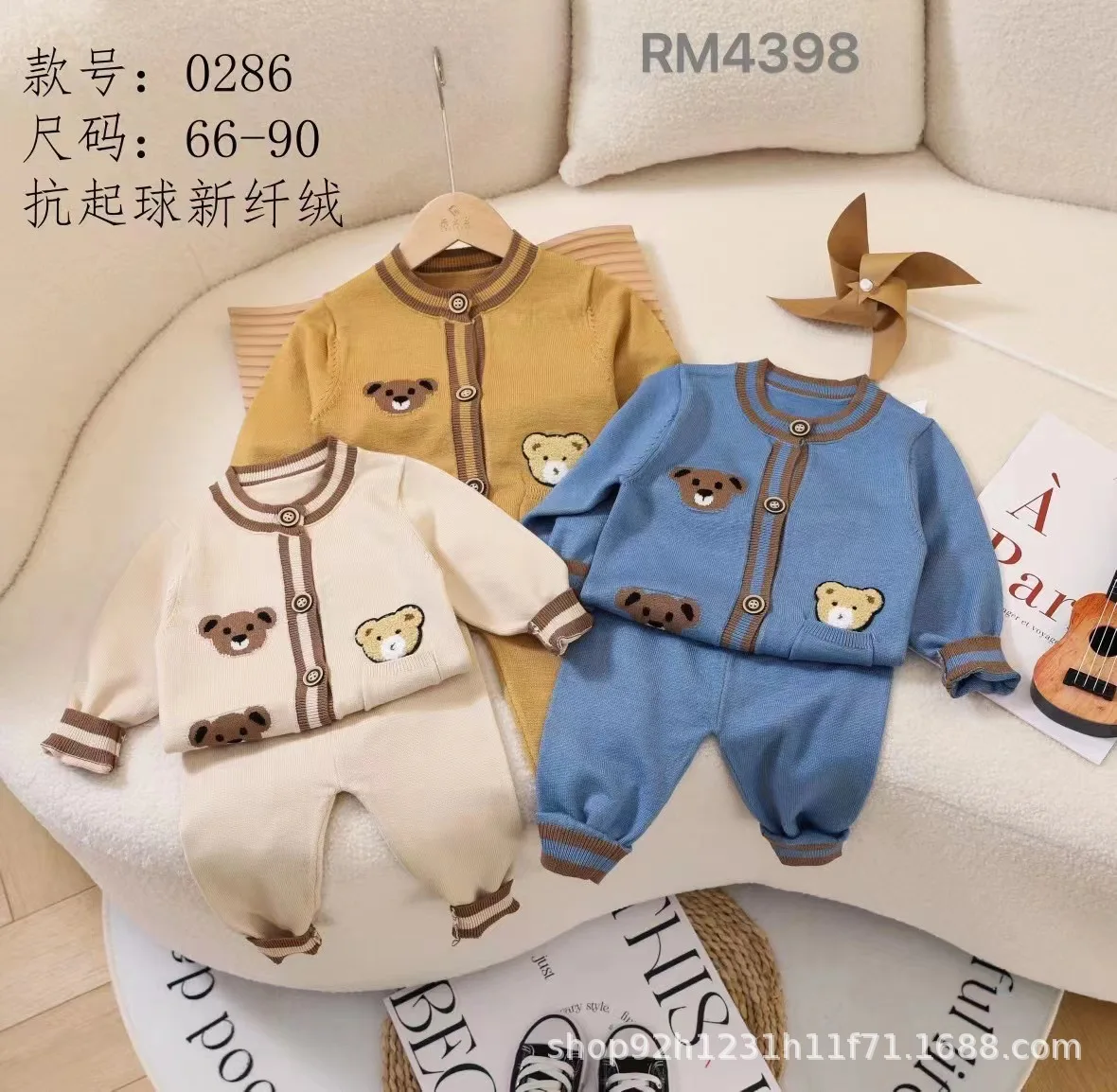 2023 Fashion Spring Newborn Children 2pcs Outfits Solid Color Baby Clothes Set