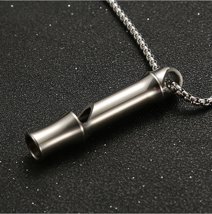 Aztec Death Whistle Creative Outdoor Titanium Alloy High-Frequency Pop Whistle Pure Titanium Camping Lanyard Seeker Raw Whistle