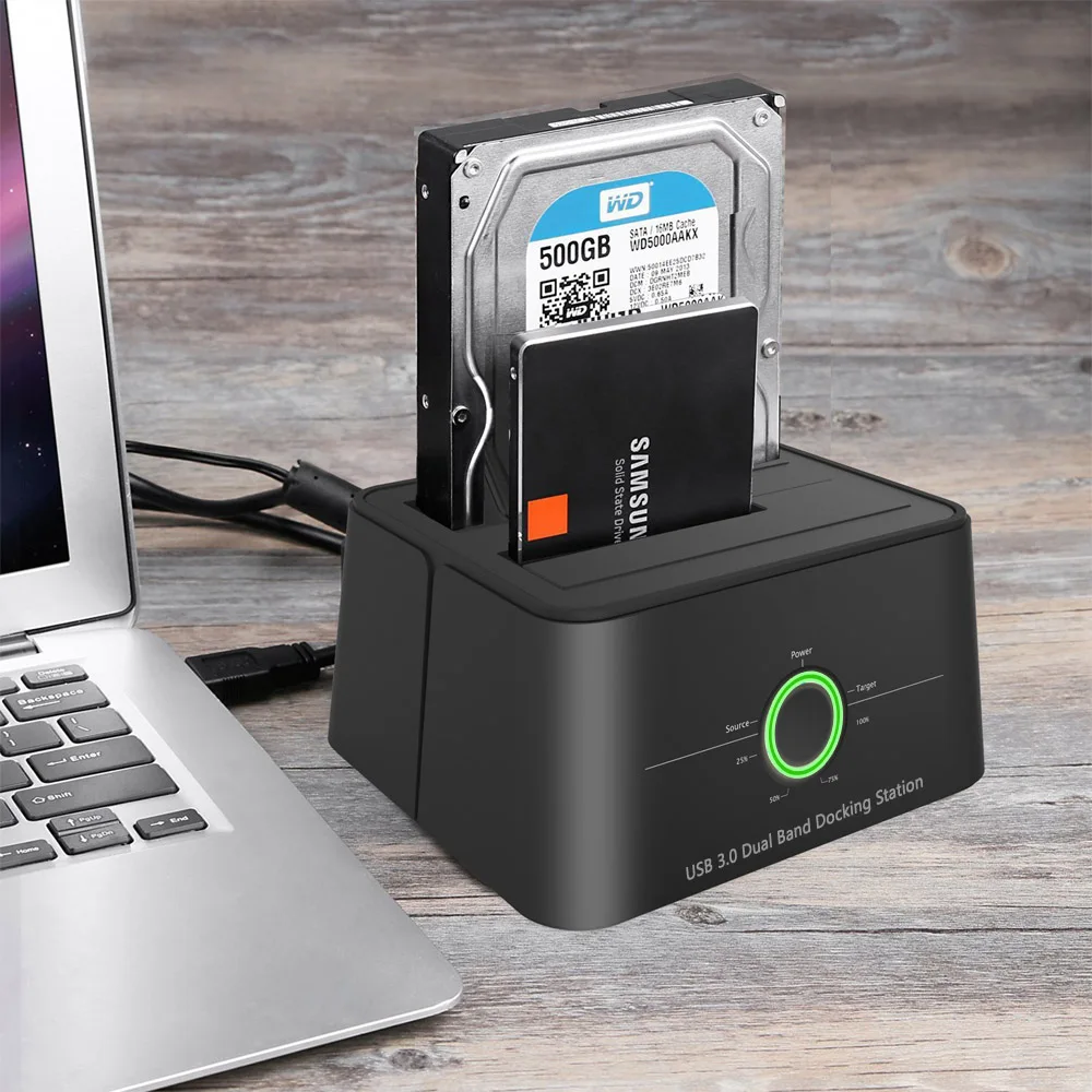 High Speed USB 3.0 Dual Bay all in 1 hdd docking station