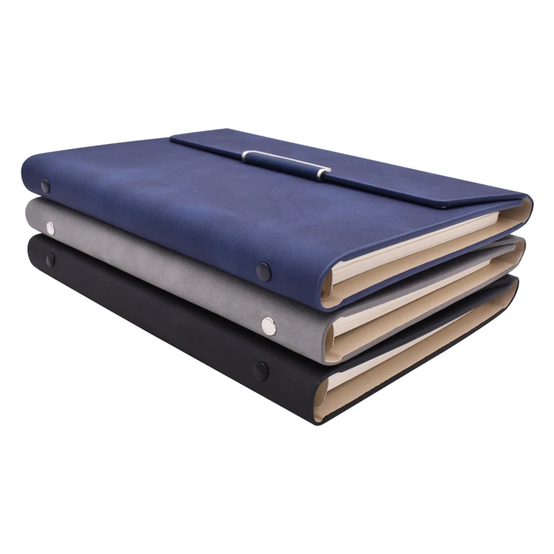 Business and School A5 Spiral Notebook Leather Hardcover with Thermal Binding for Students