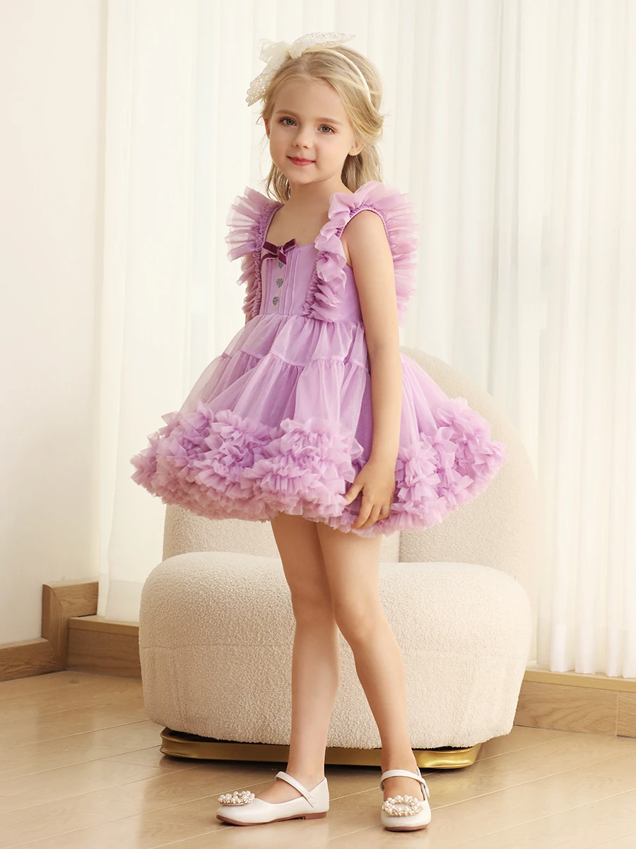 3-10years kids children dance tutu girl dress Summer Tutu Wedding Birthday Party Kids Dresses For Girls