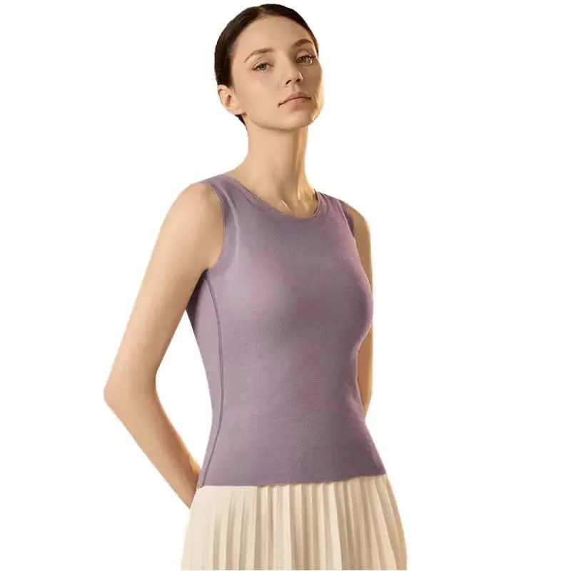 Seamless Warm Camisole For Women With Breast Pad Autumn And Winter Fleece Thickened Camisole Wool Padded Undergarments