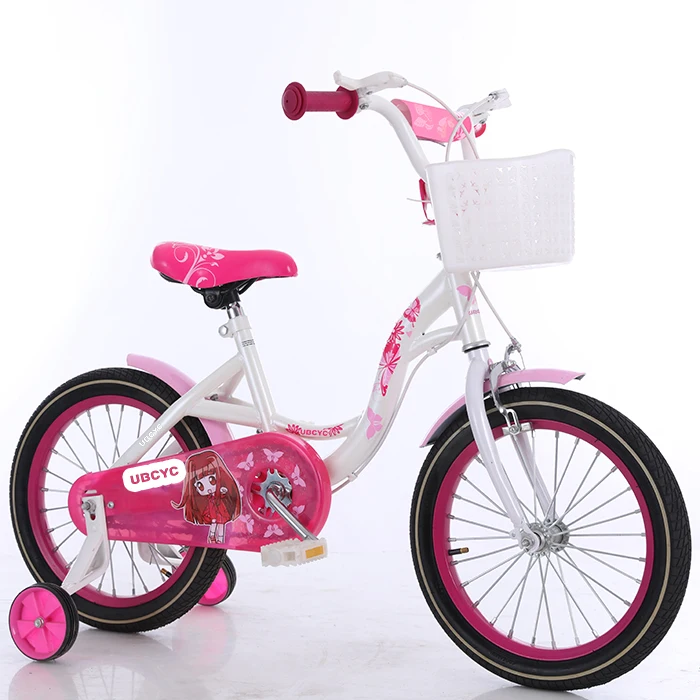 Factory direct sales 12/14/16 inch girls bike colorful kids bicycle with training wheels for 5-12 years old