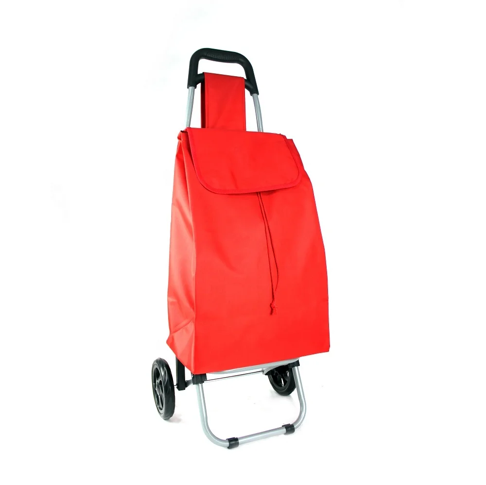 2024 new factory direct supply  Shopping Folding Cart Supermarket  polyester Wheeled Reusable Folding  Trolley Bag