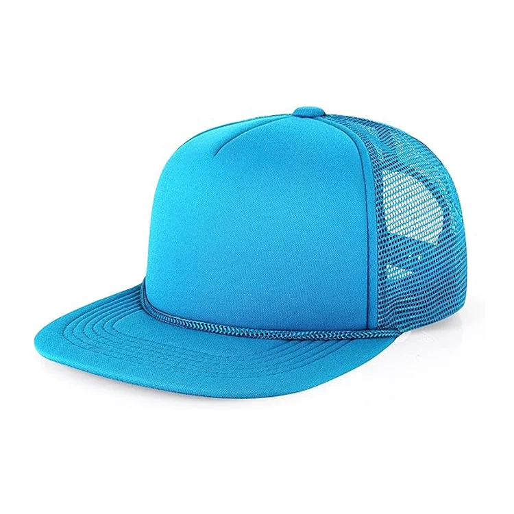 Professional custom polyester foam mesh back Trucker hat snapshot neon Trucker hat