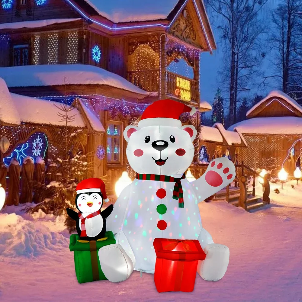 Ourwarm Large 6ft 8ft 5ft 5m 6m Outside Giant Decor tall Custom Inflatable Christmas Decoration with Led Light