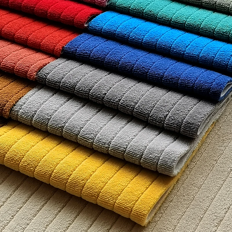 Comfortable Stripe Velvet Sofa Fabric Furniture Textile Material